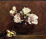 Henri Fantin-latour Canvas Paintings - Roses de Nice